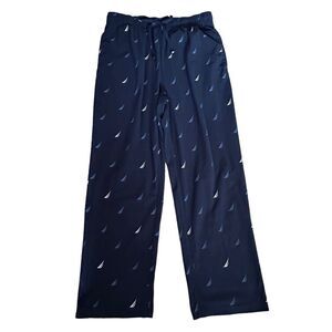 Nautica ~ Mens Pajama Pants ~ Navy with Sailboats ~ size Medium ~ drawstring